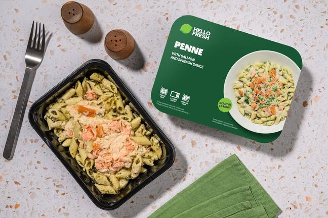 Pasta zalm met romige spinaziesaus