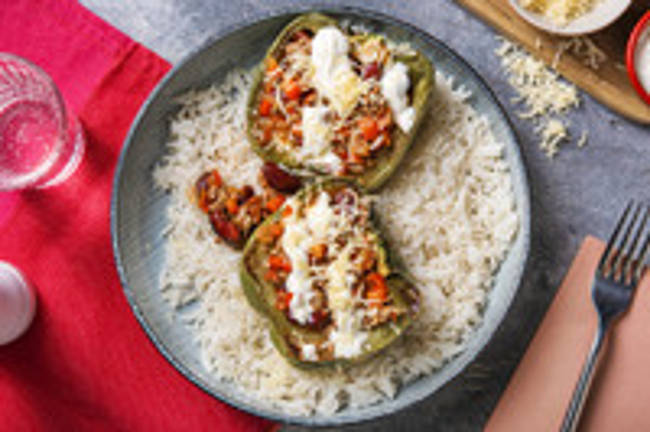 Gevulde paprika met chili con carne