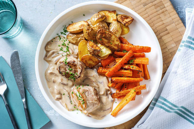 Schweinemedaillons mit süßen Karotten