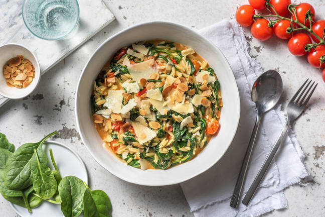 Orzo aux épinards & tomates cerises