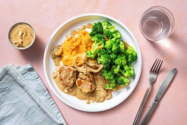 Schweinefilet mit Apfel-Senf-Soße