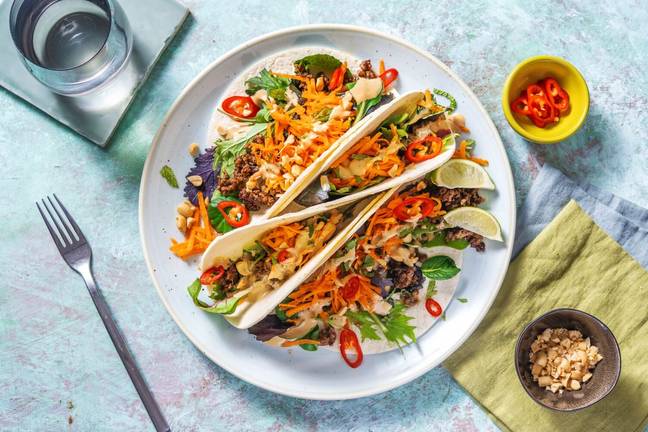 Hurtige vietnamesiske oksekødstacos