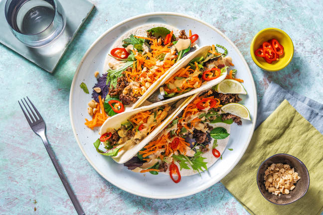 Hurtige vietnamesiske oksekødstacos