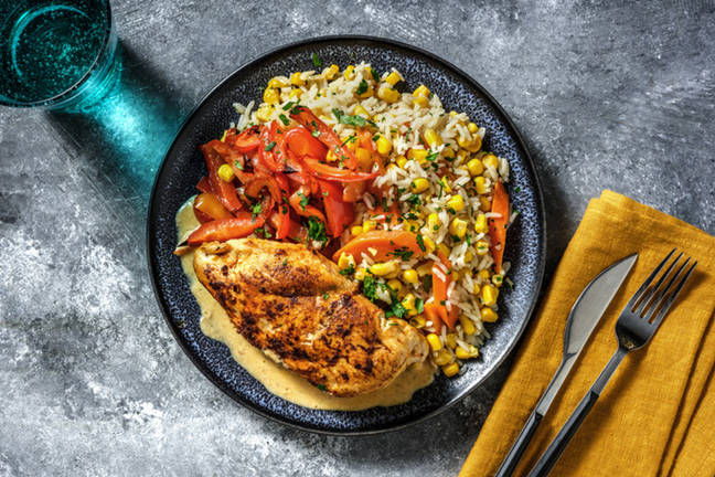 Bunter Reis mit Hähnchen