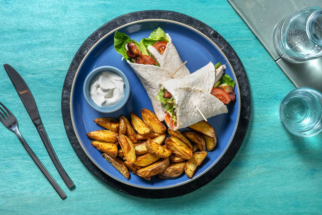 Hähnchen-Wrap mit karamellisiertem Bacon