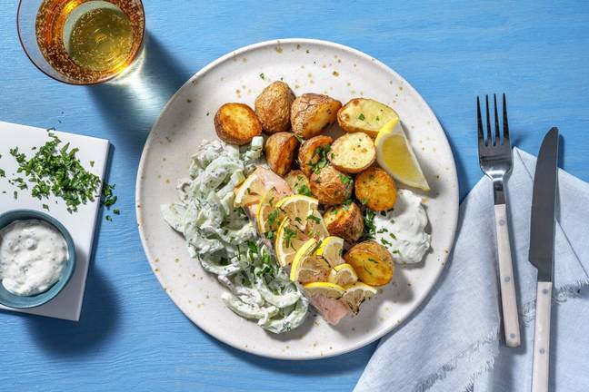 Lachsfilet mit Zitronenhaube