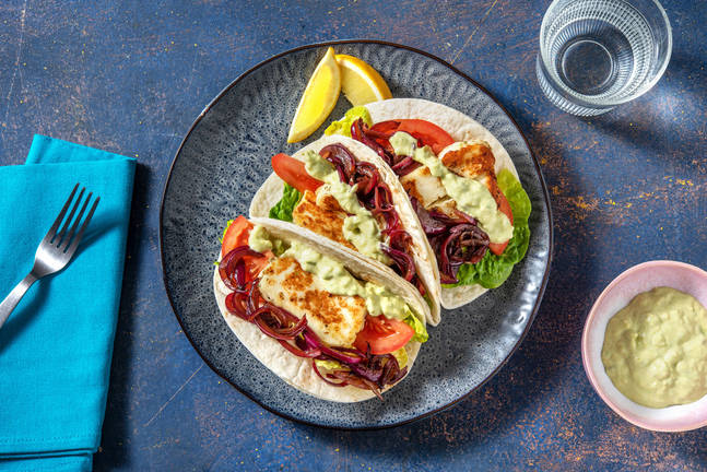 Vegetariska halloumitacos