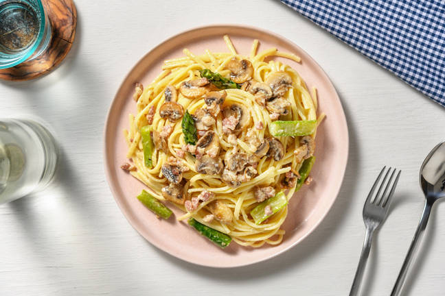 Presto Bacon and Mushroom Linguine