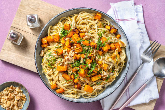 Spaghetti au butternut & bleu d’Auvergne