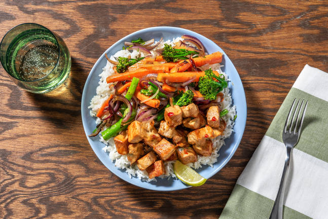 Sweet chili-glaserad fläskkotlett