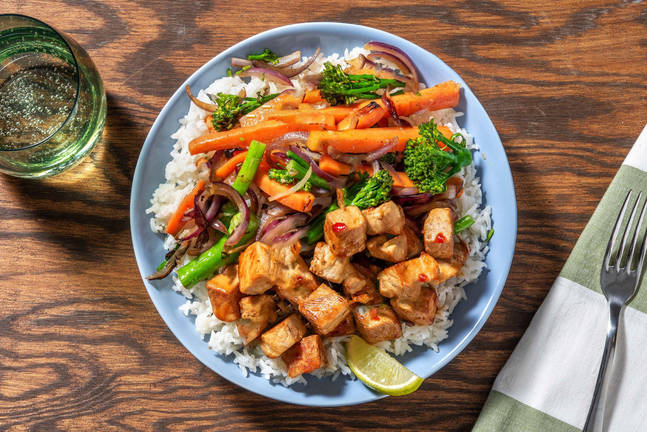 Sweet chili-glaserad fläskkotlett