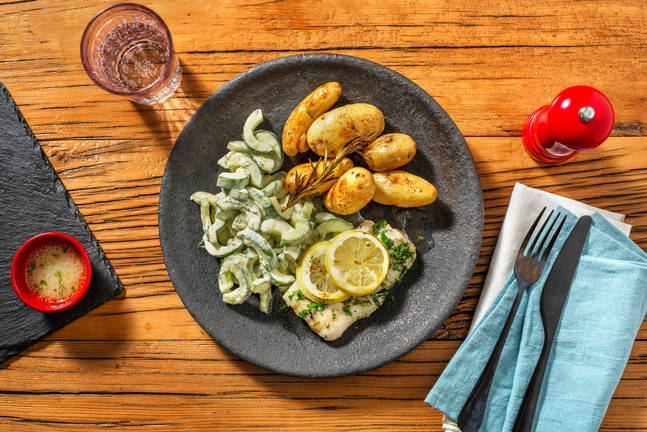 BBQ Fisch-Päckchen mit Grillkartoffeln