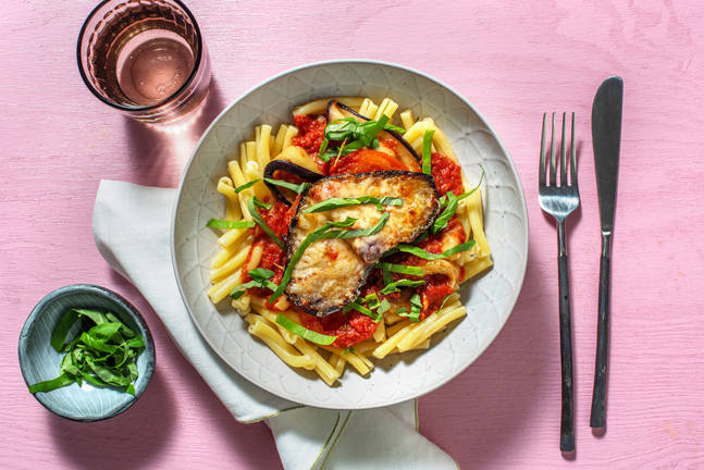 Aubergine au fromage & courgette al forno