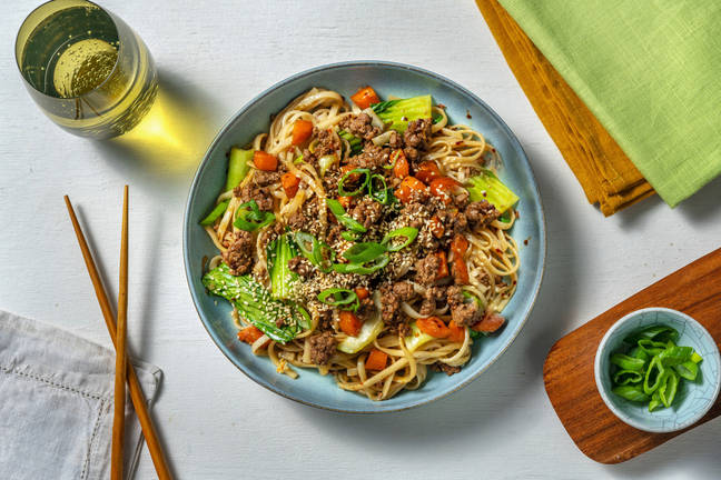 Kinesisk honning- og sojastegt oksekød