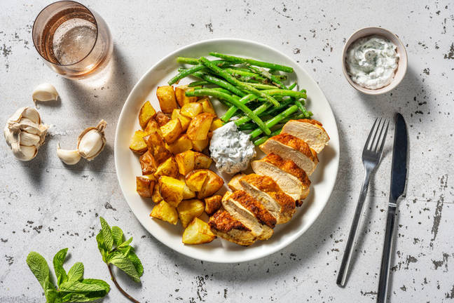 Curried Chicken Breast and Roast Potatoes