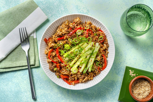 One Pot Bulgogi Bowl mit Rinderhackfleisch