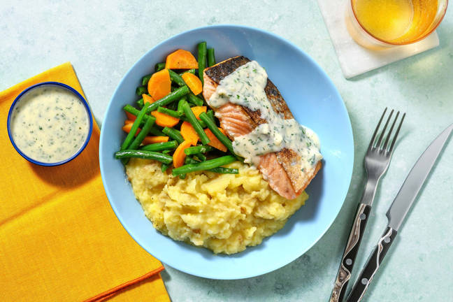 Zalmfilet in dilleroomsaus