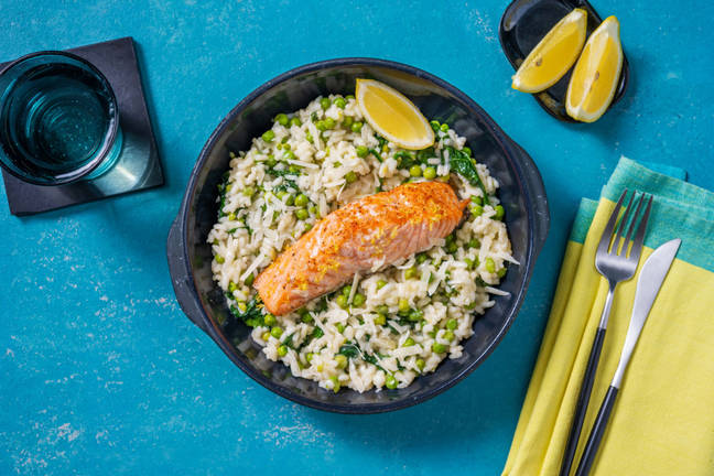 Oven-Baked Salmon and Lemon Risotto