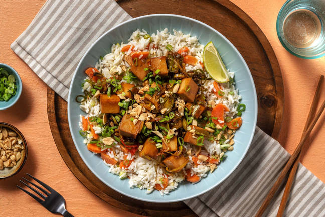 Kiribath - riso al latte di cocco e tofu glassato