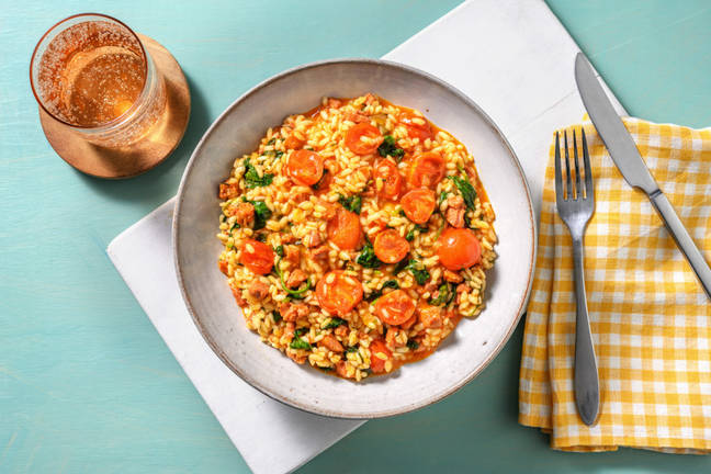 Nonna's Baked Chorizo & Spinach Risotto
