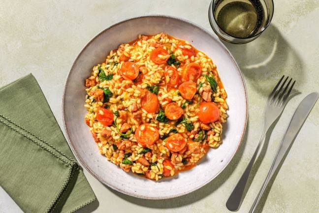 Baked Herby Chorizo & Spinach Risotto