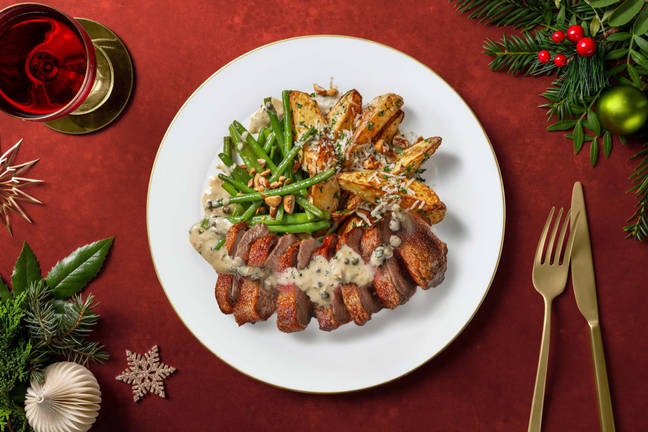 Entenbrust in grünem Pfefferrahm