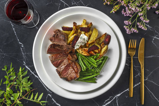 Pandestegt steak og estragon-aioli