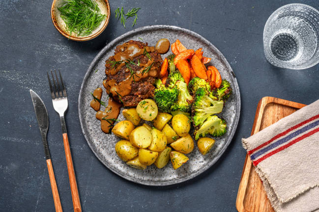 Klassisk pannbiff och brunsås