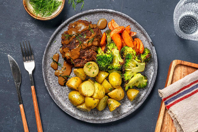 Hakkebiff i brun saus