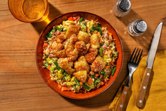 Sesame Lemon Chicken & Bacon Fried Rice