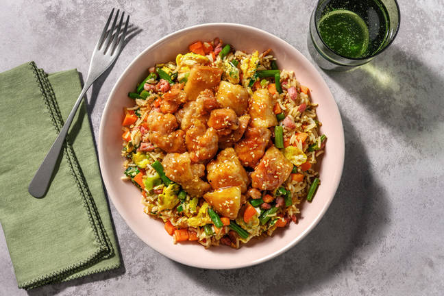 Sesame Lemon Chicken & Bacon Fried Rice