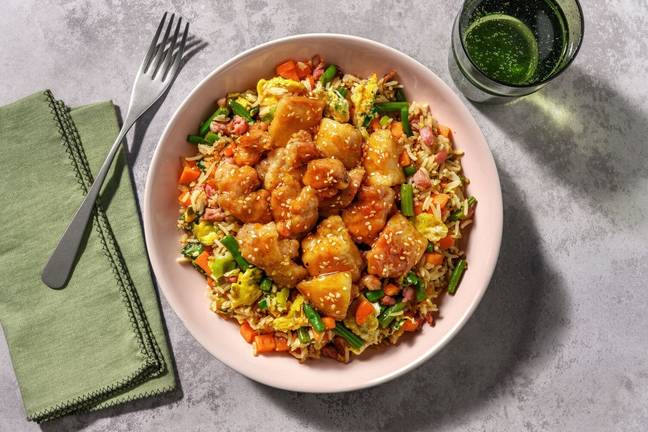 Sesame Lemon Chicken & Bacon Fried Rice