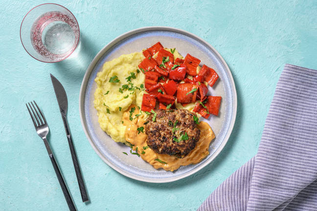 Boulette mit cremigem Blumenkohl-Stampf
