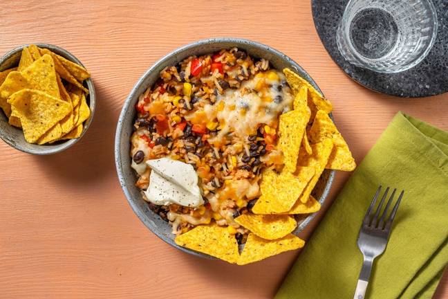 One Pan: Cheesy Enchilada-Reispfanne