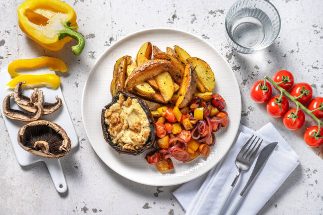 Stuffed Portobello with Goat's Cheese & Walnuts