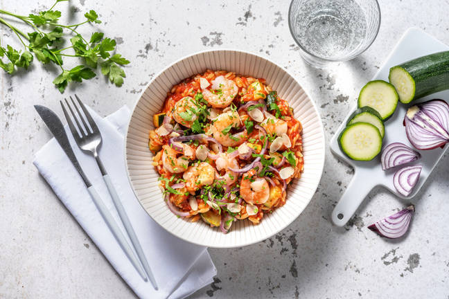 Garlic Shrimp Orzo with Fresh Herbs