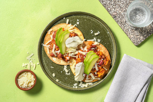 Beef & Bean Tostadas Rapidas