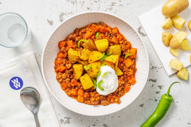 Crispy Golden Potato Topped Lamb Rogan Josh