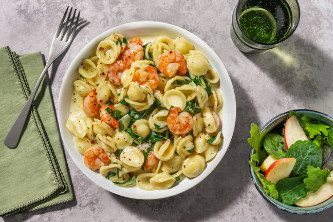 Easy Creamy Lemon Prawn Orecchiette