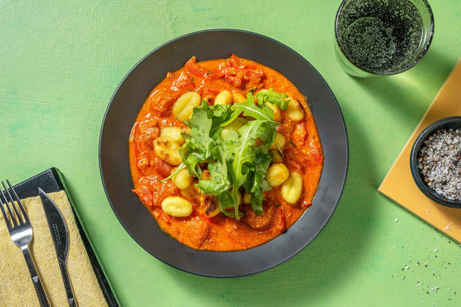 Gnocchi i kremet tomatsaus