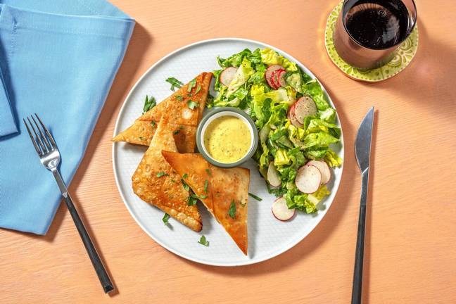 Filo-Samosas mit würziger Kichererbsen-Füllung