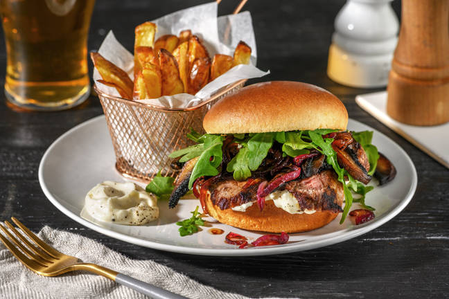 Amerikansk biffburger og pepperaioli