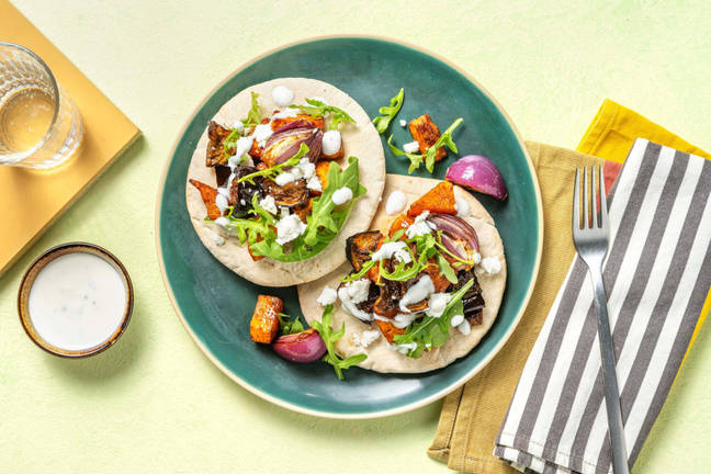 Baharat Butternut and Aubergine Flatbread