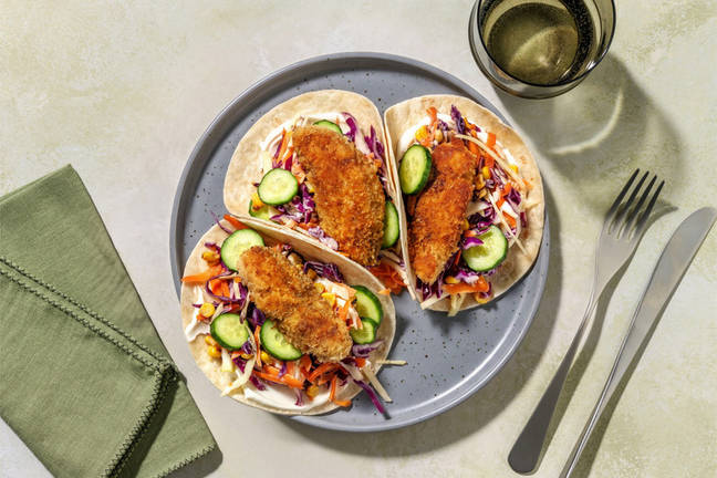 Crumbed Smokey Chicken Tender Tacos
