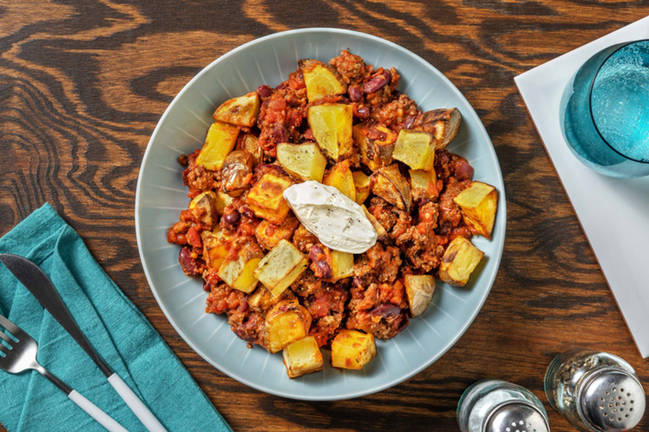 Mexican Style Beef and Kidney Bean Hash