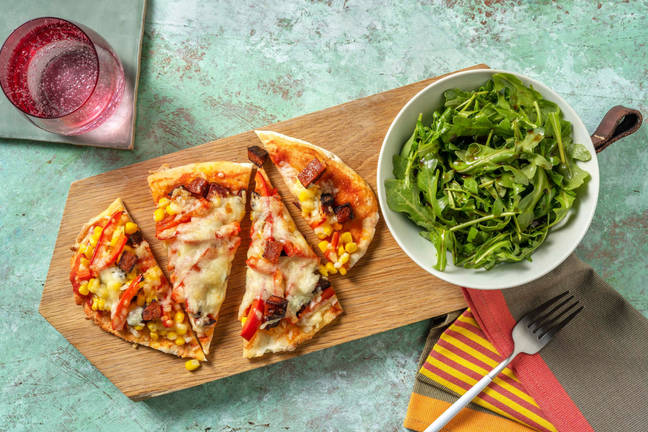 Chorizo, Pepper and Sweetcorn Naanizza