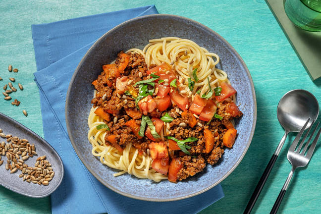 Spaghetti Bolognese mit veganem Hack