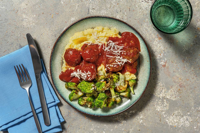 Pork Meatballs in Cajun Spiced Tomato & Pepper Sauce