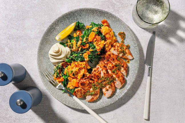 Cajun Spiced Chicken and Chive Dressing