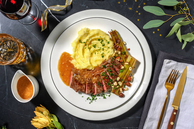 Stegt rumpsteak og skalotteløgssauce 